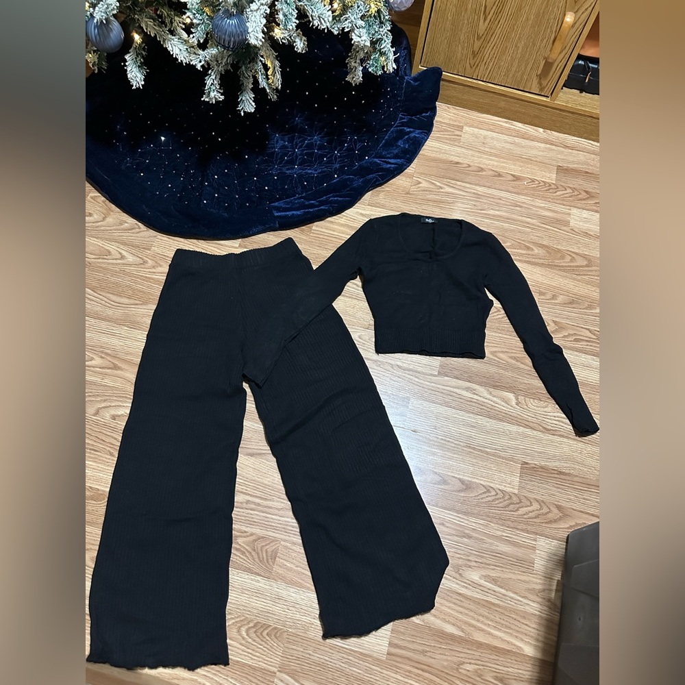 Marshalls Black Wide Leg Pants & Top Set